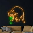 thumbnail image 4 of Handmadetneonsign Raccoon Drinking Wine Neon Sign, Raccoon Wall Art Decor, Cocktail Wall Decor, 4 of 5