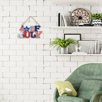 Chmadoxn 4th of July Wooden Sign Patriotic Stars American Flag Plaque Door Wall Hanging Decorations, 4th of July Independence Day Memorial Day Party Decorations