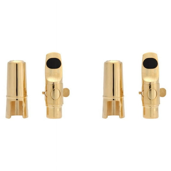 2X Jazz Soprano Saxophone 5C Metal Mouthpiece  Pads Cushions  Cap Buckle with Gold Plating,2 x Saxophone Mouthpiece 2 x Cap 4 x Pads,Gold