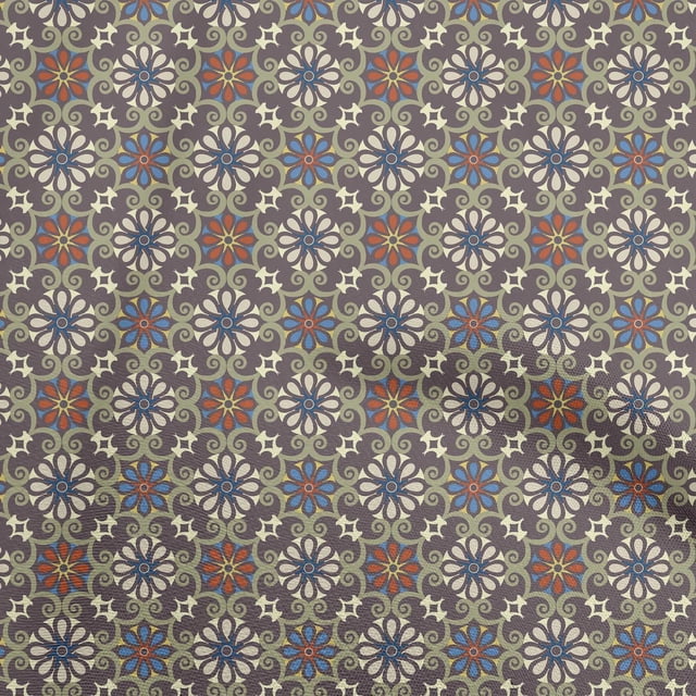 oneOone Polyester Spandex Gray Fabric Asian Suzani Craft Projects Decor Fabric Printed By The Yard 56 Inch Wide