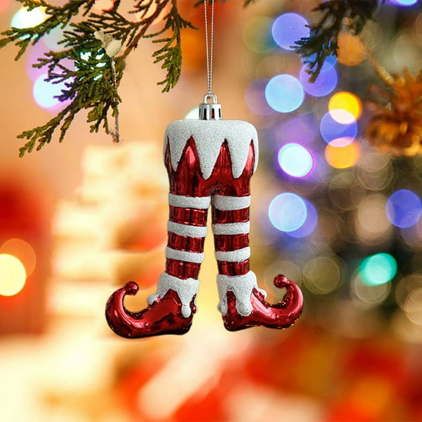 Adorno Navideño Colgante para Árbol de Navidad | Decoración Navideña Roja de Plástico con Gancho | 12 X 8 X 4 Cm para Ventanas y Árboles, Ideal para Ambientes de Temporada