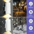 thumbnail image 4 of GCGAFUL 4-Pack Indoor/Outdoor Wall Light, 11 in. 2-Light Dusk to Dawn Sensor Rectangular White Up/Down LED Outdoor Wall Lantern Sconce, 4 of 11