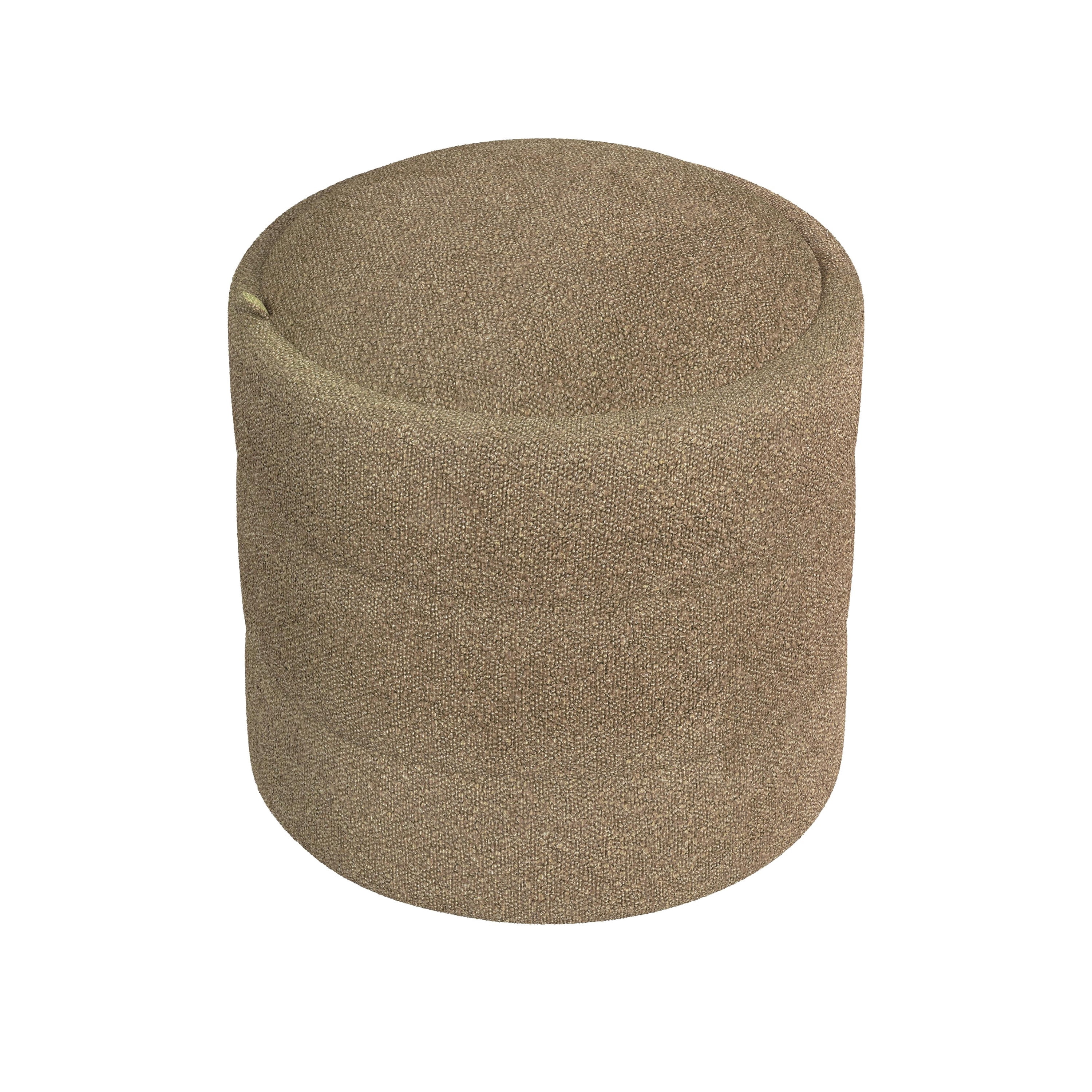 HomePop Round Storage Ottoman, Brown Boucle