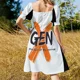 thumbnail image 5 of Vestido de helado de fresa, vestido de fiesta de lujo para mujer, vestido de mujer, vestidos de mujer, vestidos con mangas largas, 5 of 7