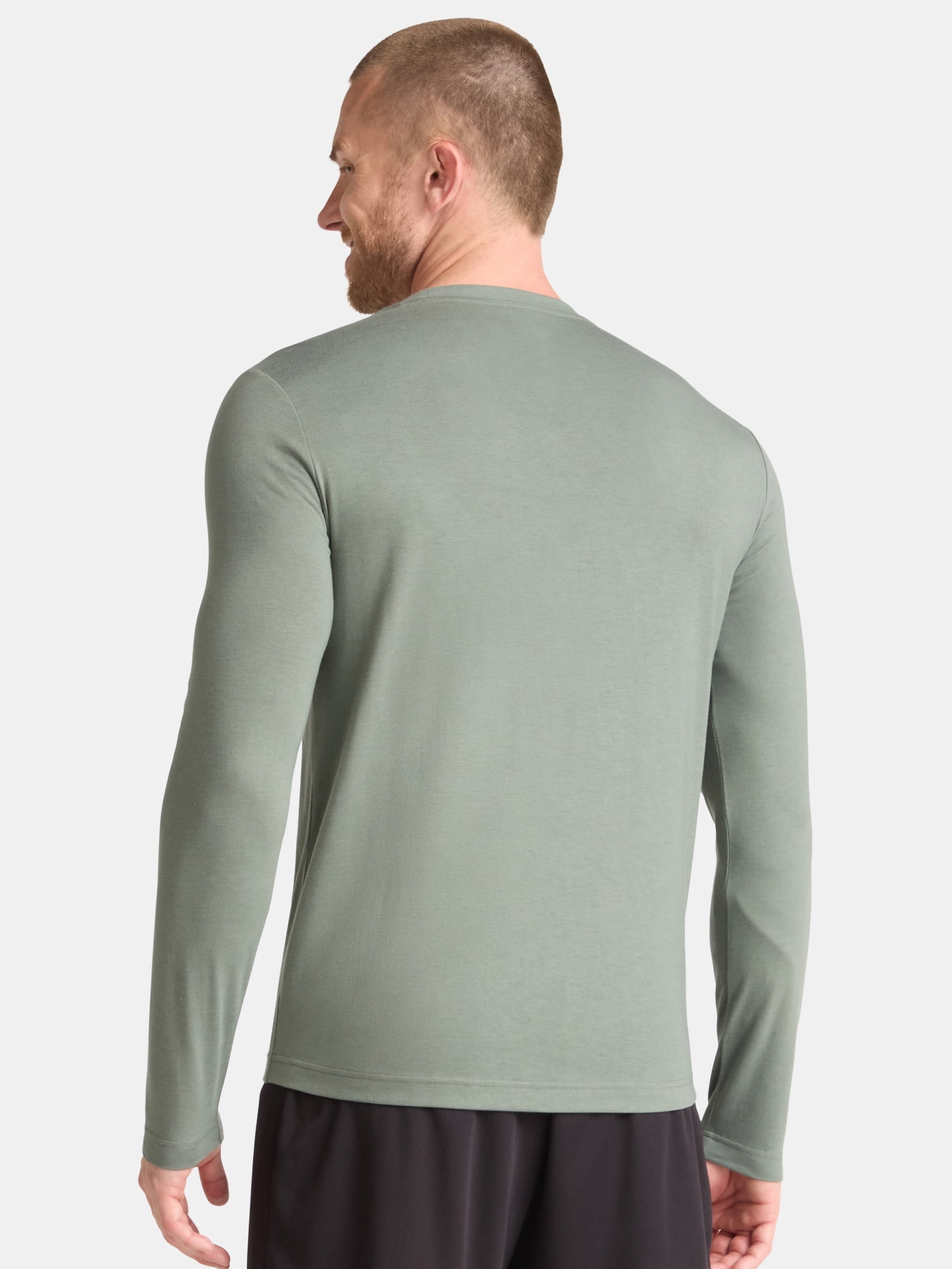 Athletic Works Men's and Big & Tall Men's Tri-Blend Tee with Long Sleeves, Sizes XS-4XLT