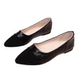 thumbnail image 6 of Ladies 2026 Summer Flat Shoes Solid Color Retro Low Cut Soft Sole Slip On Lightweight Cushioned Orthopedic Arch Support Wide Toe Box Comfort Walking Daily Footwear Black 41, 6 of 9