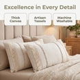 thumbnail image 5 of REGALWOVEN 2 Pcs Decorative Boho Throw Pillow Cover, Modern Textured Tufted Pillow Cover Striped for Couch Bed Sofa White 12" x 20", 5 of 7