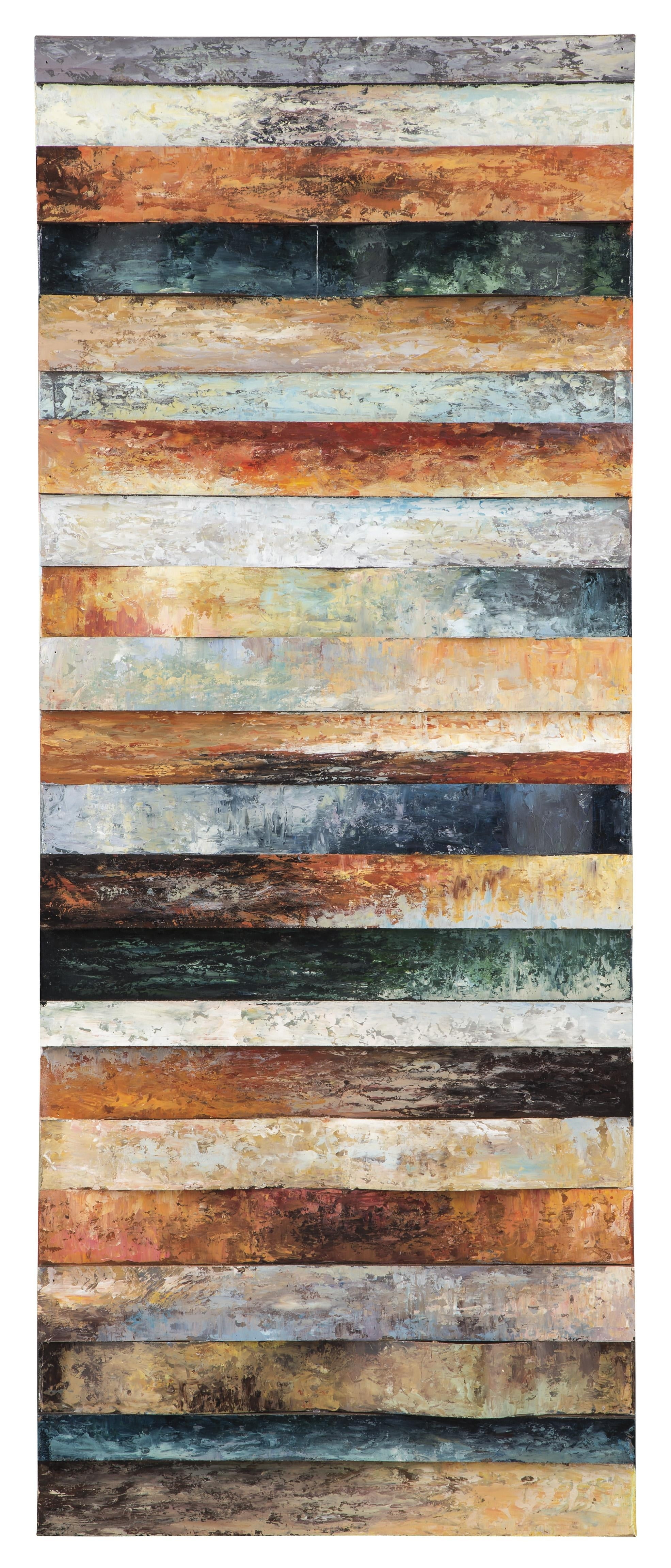 Plank Style Rectangular Wood and Metal Wall Decor, Multicolor Walmart