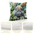 thumbnail image 4 of Leisuo Throw Pillow Covers Adorable Funny Rabbit Bunny Portrait in Flowers Grass Pattern for Outdoor Decor Cushion Covers Home Decorative Happy Easter Pillow Cases White, 4 of 5