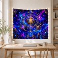 thumbnail image 5 of Golden Orrery in Nebula Sky Mystical Fantasy Style for Space Lovers Celestial Wall Decor Housewarming Gift Tapestry Wall Hanging for Bedroom, Study Room and Office, 5 of 7