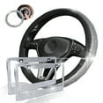 thumbnail image 5 of Selection Bling Crystal 15" Touch Feeling PU Leather Steering Wheel Cover, 5 of 7