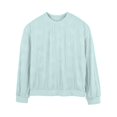thumbnail image 4 of Seductiva Women's Soft Knit Long Sleeve Tee Spring NeWomen's Falling Shoulder Long Sleeve Texture T Shirt Round Neck Knitted Solid Color Loose Casual T Shirt Loose Fit Lightweight Tunic Shirts, 4 of 9
