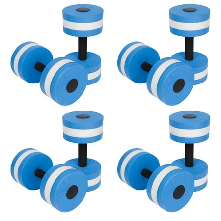 Aquatic Exercise Dumbells - Set of 4 Foam - For Water Aerobics - By Fitness Fanatic (Blue)