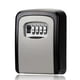thumbnail image 1 of Key Safe Wall Mounted, Medium 85 x 119 x 36 mm, Outdoor, Mounting Kit, for Home Office Industries Vehicles, Black & Silver, 1 of 4