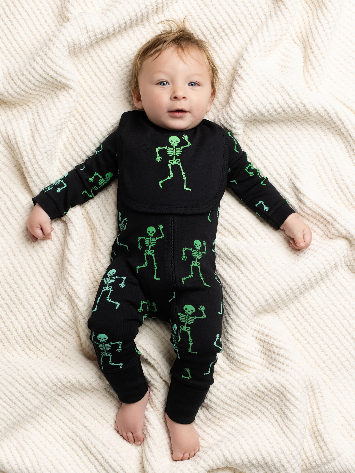 Monica + Andy Organic Cotton One Piece Coverall and Bib Set, Sizes Newborn - 18-24 Months