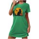 thumbnail image 1 of Camisón corto de talla grande para mujer, camisón de manga corta con estampado de pecho a la moda, camisón para mujer, 1 of 2