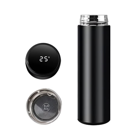 ACDANC 2026 New Heated Thermos for Coffee and Tea,Led Temperature Display,Stainless Steel,Portable and Leak-Proof for Travel,Office,Home,Gym (Black)