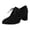 Black, variant on Modisza Women's Chunky Heel Shoes Pointed Toe Pumps Printed Dressy Shoes Ladies Lace Up Block Heeled Shoe for Travel Black Size 5.5