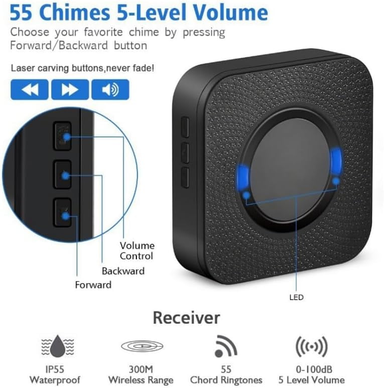 Doorbell Electronic Remote Control Dingdong Drag Doorbell Smart Dingdong Waterproof Button for Home