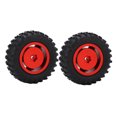 thumbnail image 2 of Juego de 2 llantas de metal de 55 mm para coche RC AXIAL SCX24 1/24, llanta de goma, color rojo, 2 of 14