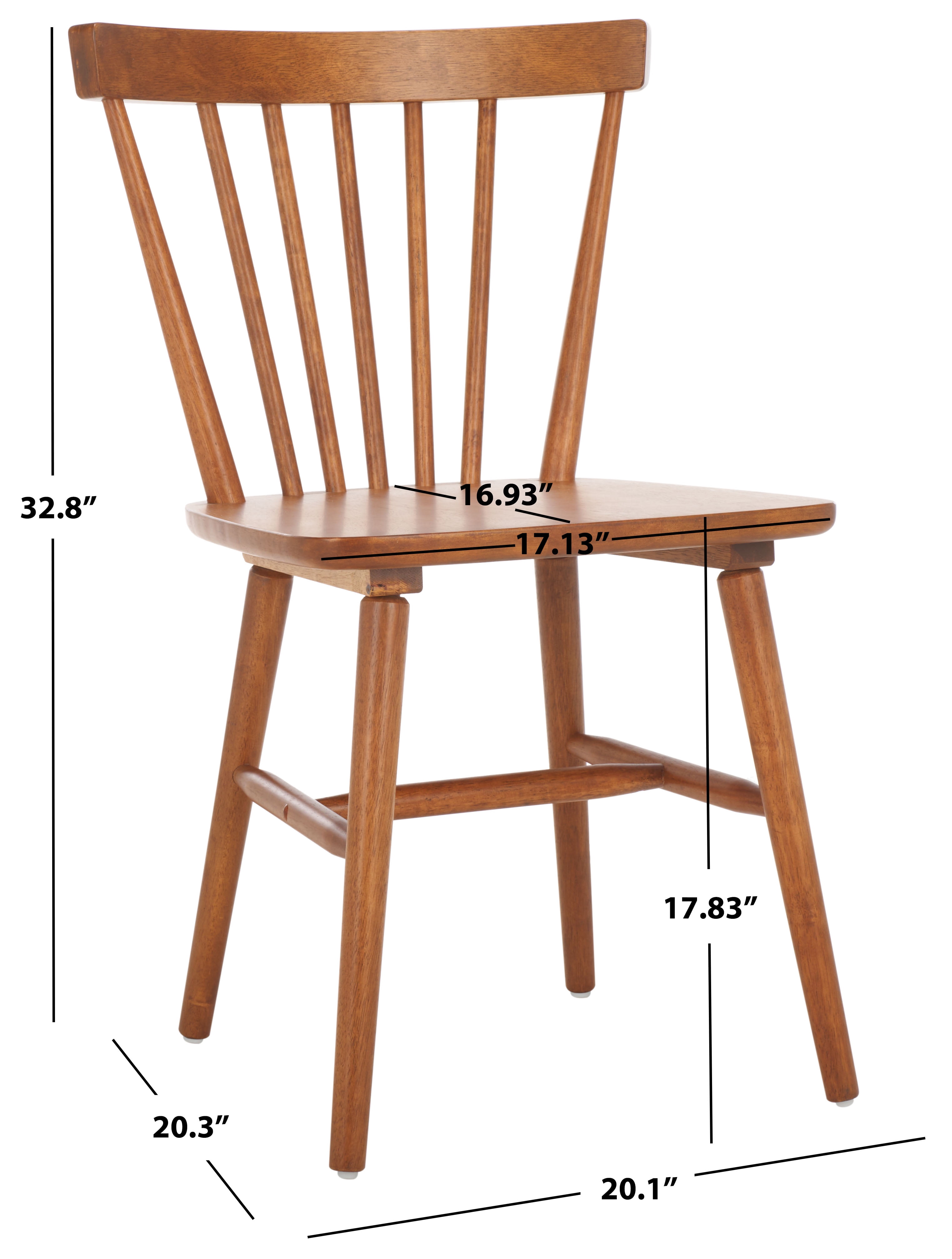 Safavieh Winona Scandinavian Wood Dining Side Chairs, Honey (Set of 2)