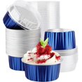 thumbnail image 1 of EUSOAR Foil Ramekins, 60pcs 5oz Disposable Mini Aluminum Foil Cupcake Liners Ramekins Cups with Lids for Baking, Dessert Cups Aluminum Cheesecake Pan Creme Brulee Baking Cups for Oven-Royal Blue, 1 of 7