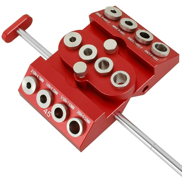 30 45 90 Angle Drill Guide Jig Aluminum Alloy Drilling Hole Guide Jig Multipurpose Drilling Jig Portable Hole Drilling Locator for Straight and