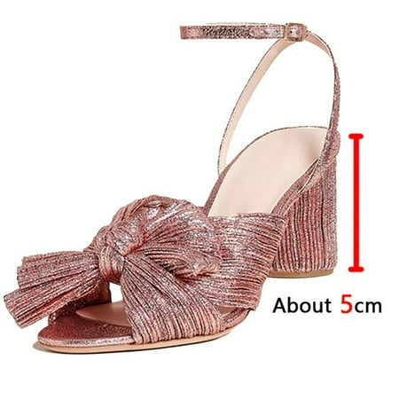 

Brand New 2022 Summer Woman Sandals Super High Heel With Butterfly-knot Sweet Lady Office Woman Sandals Shoes Plus Size 50