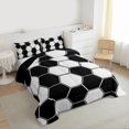 thumbnail image 3 of Manfei Modern Geometric Abstract Bedding Comforter Set,Retro Geometric Honeycomb Twin Comforter Sets,Gray Black Bedding Set For Boys Kids,Ultra Soft Home Decor Reversible,2-Piece, 3 of 8