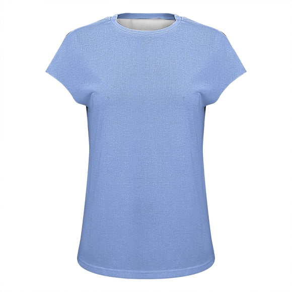 ZJXFGS Women'S Short Sleeve Sweater Womens Short Sleeve Sweaters Short Sleeve Sweatshirt Short Sleeve Sweater for Women Blue L