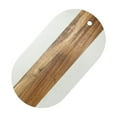 thumbnail image 3 of White Marble/Acacia Wood Oval Board, 3 of 4
