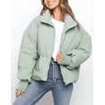 thumbnail image 7 of Women's Winter Stand Collar Zip Puffer Jacket Baggy Short Padded Down Warm Coats, 7 of 7