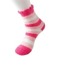 thumbnail image 2 of Conairie Cozy Socks for Women Socks for Women's Valentines Day Stripe Print Mid Calf Crew Socks Ribbed Knit Dress Boot Socks Light Pink, 2 of 3