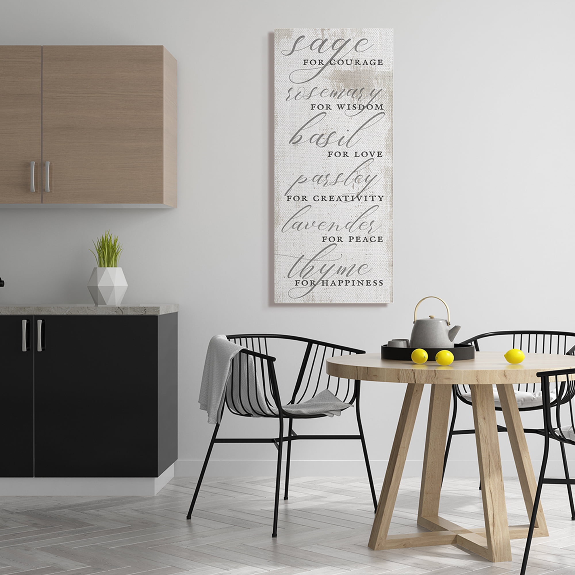 Stupell Industries Sage Basil Thyme Sentimental Phrases Farm Kitchen ,20 x 48,Designed by Daphne Polselli
