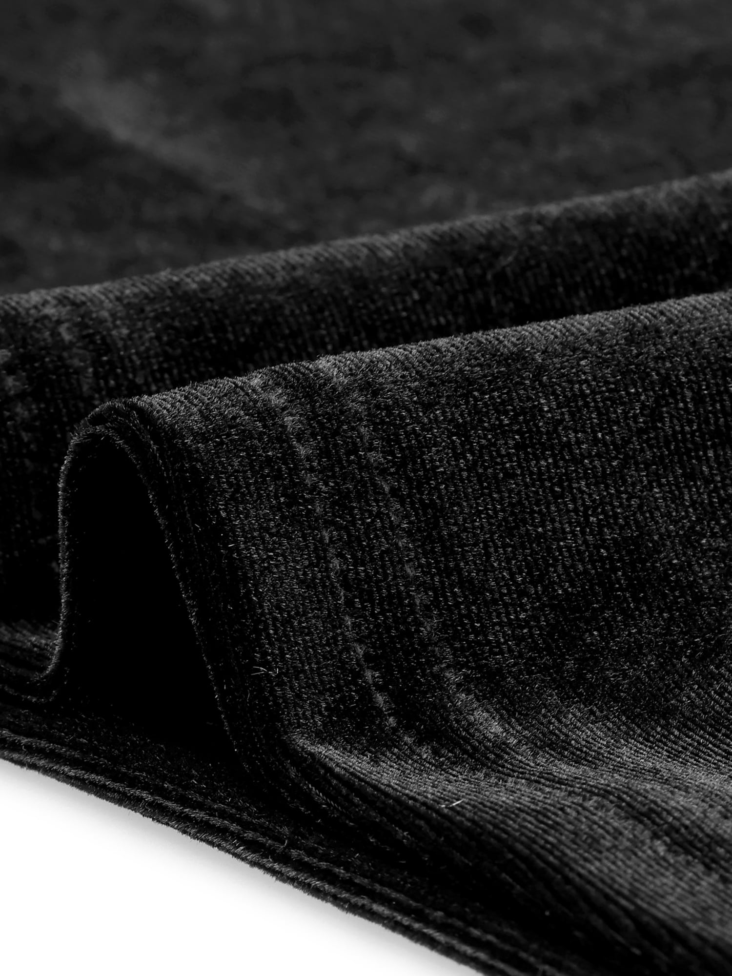 DARING DIVA Women's Velvet Long Sleeve V Neck Stylish Blouses L Black