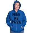 thumbnail image 3 of Feed Me Pizza Unisex Fleece Graphic Zip Up Hoodie Brisco Brands 5X, 3 of 5