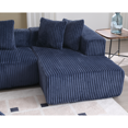 thumbnail image 4 of Modern U-shaped Corduroy Upholstered Sectional Sofa with 2 Chaise, 1 Double Seat Sofa and 8 Throw Pillow for Living Room, Bedroom, Office, Blue, 4 of 7
