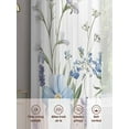 thumbnail image 5 of Blue Spring Floral Sheer Curtains 45 Inch Length 2 Panels Set, Pastoral Summer Botanical Voile Window Treatment Rod Pocket Small Kitchen Curtains Drapes for Bedroom 52"x45"x2, 5 of 7