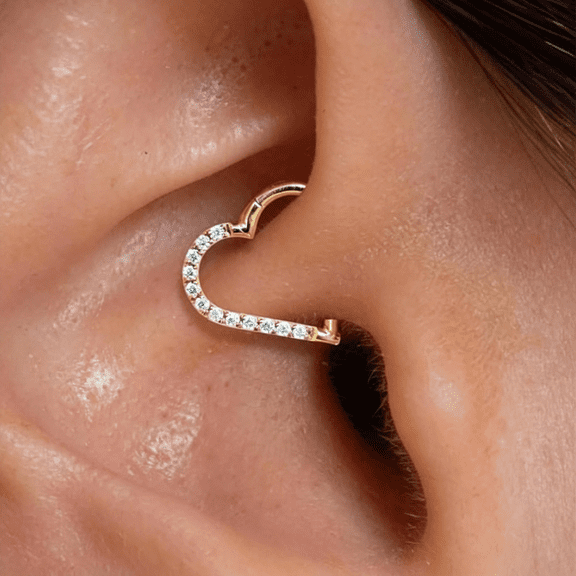 DESIGNICE Cartilage Daith Earrings for Women Small 14K Gold Plated Hoop Hypoallergenic Helix Piercing Huggie Surgical Steel Diamond Implant Cubic Zirconia Prom Gift Jewelry