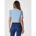 thumbnail image 3 of DARING DIVA Women's Contrast Trim Jacket Single Breasted Blazer XS Light Blue, 3 of 6