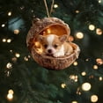 thumbnail image 4 of LED Lighted Corgi Puppy in Acorn Hanging Ornament, Resin Christmas Tree Decoration with Warm Fairy Lights, Cute Animal Decor for Holiday Tree, Mantel and Gift Giving, 4 of 5