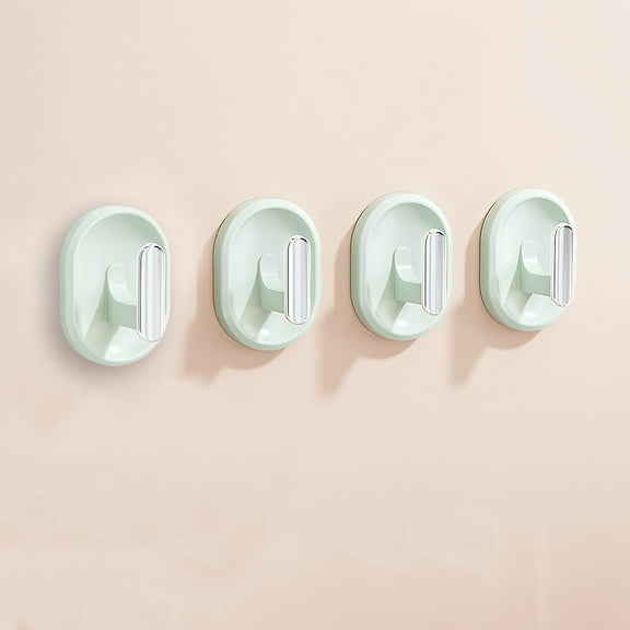 Adhesive Wall Hooks Damage-Free Mounting for Kitchen Bathroom Living Room Set of 4