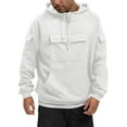 thumbnail image 5 of Dwelliawo Cargo Hoodies for Men Tactical Hoodies Quater Zip Up Cargo Pullover Hoodie Winter Fashion Workout Sweatshirts with Pocket White M, 5 of 5
