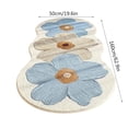 thumbnail image 3 of Non-Slip Faux Fur Carpet Runner Blanket for Living Room Bedroom, Floral Pattern Soft Polyester Floor Cover, Machine Washable, 1 Pc, 3 of 6