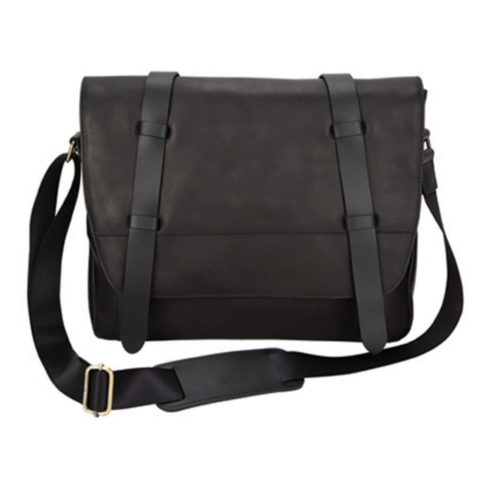 BROWN BELLINO LEATHER LAPTOP MESSENGER BAG