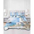 thumbnail image 3 of Nautical Blue Twin Size Down Alternative Comforter, Lightweight Comforter Quilt Bedding Set with Pillow Shams Lighthouse Ocean Sailboat Summer Painting All Seasons Bed Comforter Duvet Insert 68"x86", 3 of 7