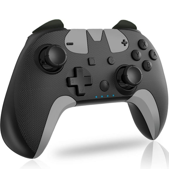 Game Controller - Wireless Gamepad for Nintendo Switch/OLED/Lite with Macro Button, 3 Levels Turbo Function, 4 Levels Adjustable Vibration, Six-Axis Motion Control-Black