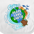 thumbnail image 4 of Inktastic Earth Day Peace Love Earth with Turtle and Waves Boys or Girls Baby Bib, 4 of 4