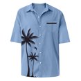 thumbnail image 4 of Yiaimeir Summer Hawaiian Print Shirt Camisas Luxury Breathable Short Sleeve Shirt,Size M-4XL, 4 of 5