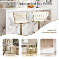 thumbnail image 3 of S-HOME Set of 2 Adjustable Velvet Bar Stools with Back and Arm, Swivel Chairs with Gold Metal Legs for Modern Homes, 3 of 11